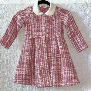 Nannette Kids Tweed Long Sleeve Coat